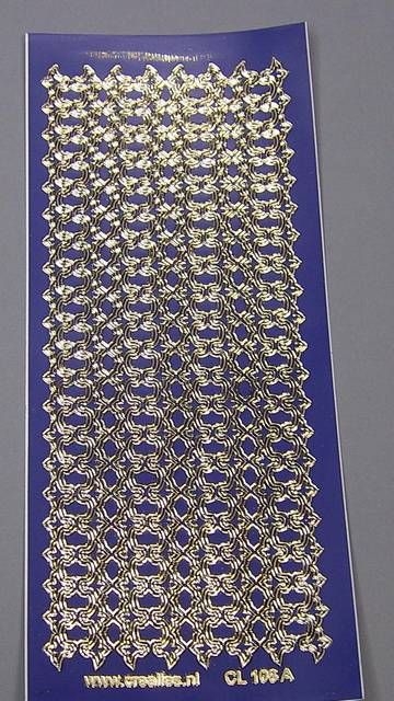 Stickerbogen 10 x 23 cm Ränder dunkelblau-gold