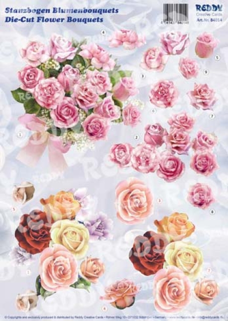 Stanzbogen Blumenbouquets, Rosenstrauß