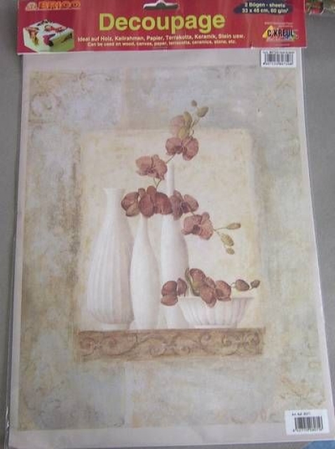 Decoupagepapier 1 Bogen 33 x 48 cm, Orchideen
