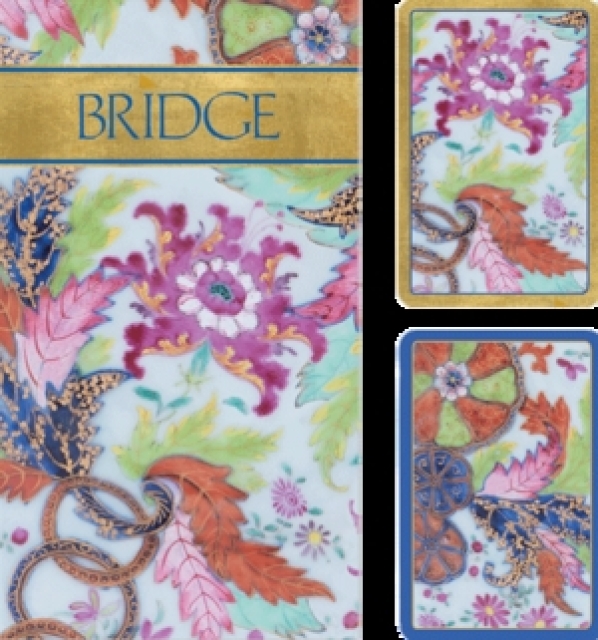 Caspari Bridge Set Tobacco Leaf