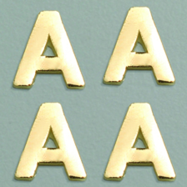 Wachsdekor Buchstabe 8 mm gold glänzend A