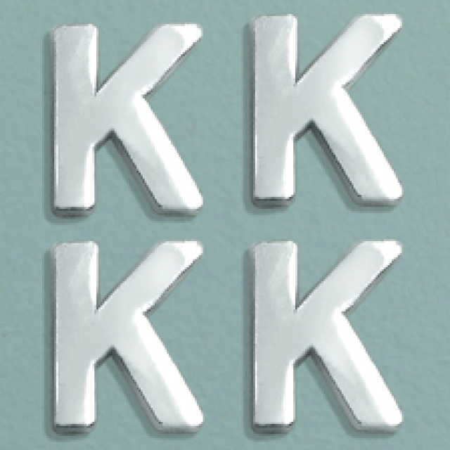 Wachsdekor Buchstabe 8 mm silber glänzend K