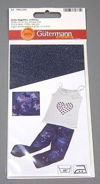 Gütermann Glitter Bügelfolie antikblau