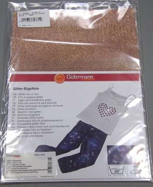 Gütermann Glitter Bügelfolie champagner