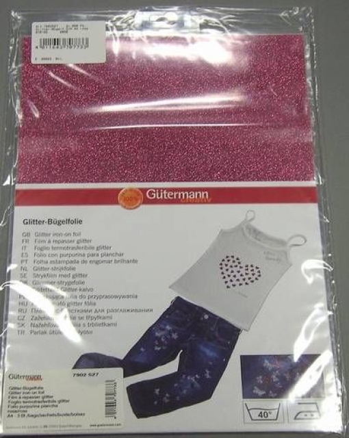 Gütermann Glitter Bügelfolie rosa