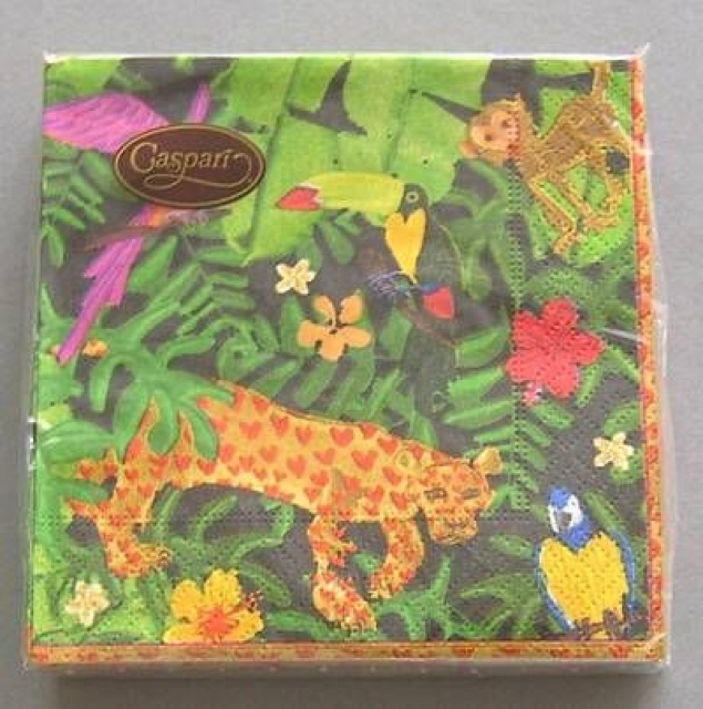CASPARI Serviette pro Stück Jungle black