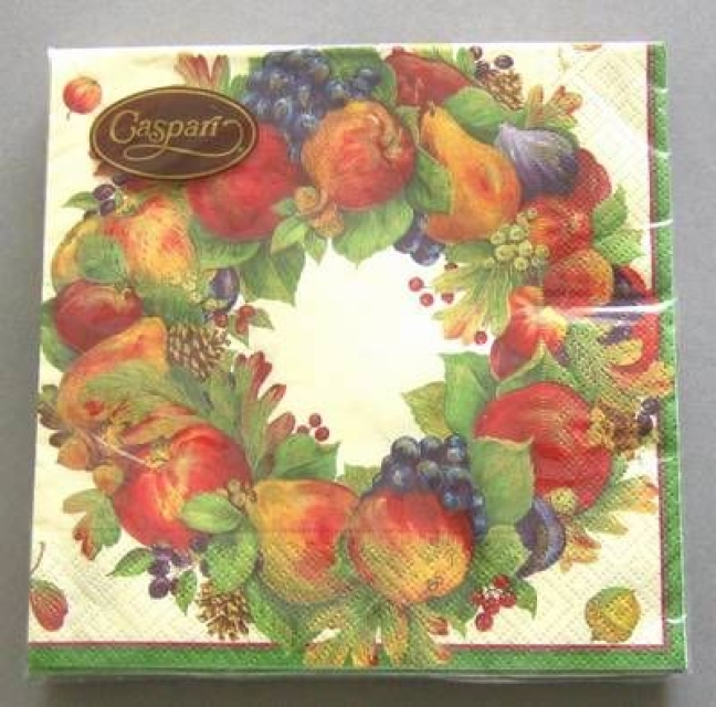 CASPARI Serviette pro Stück Pamela's Wreath ivory