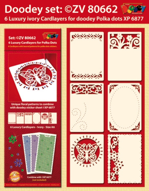 Set aus 6 Kartenauflegern Floral
