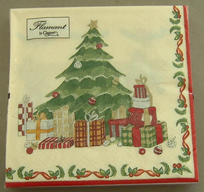 Caspari Lunch Serviette pro Stück Flamant Christmas Tree