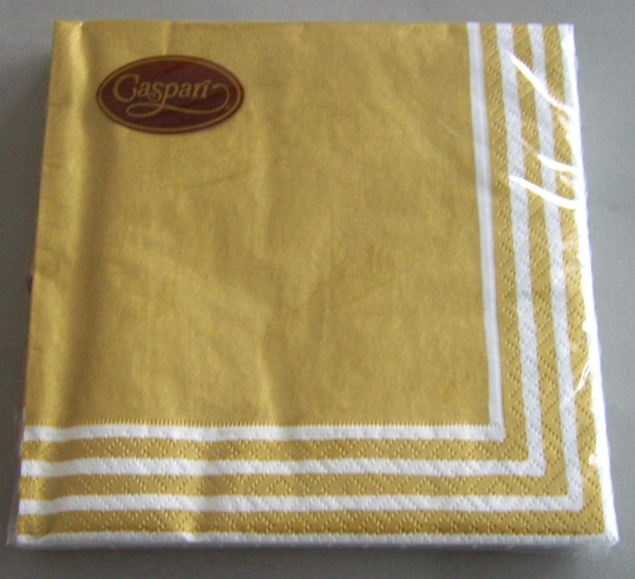 Caspari Lunch Serviette Gold Stripe border pro Stück
