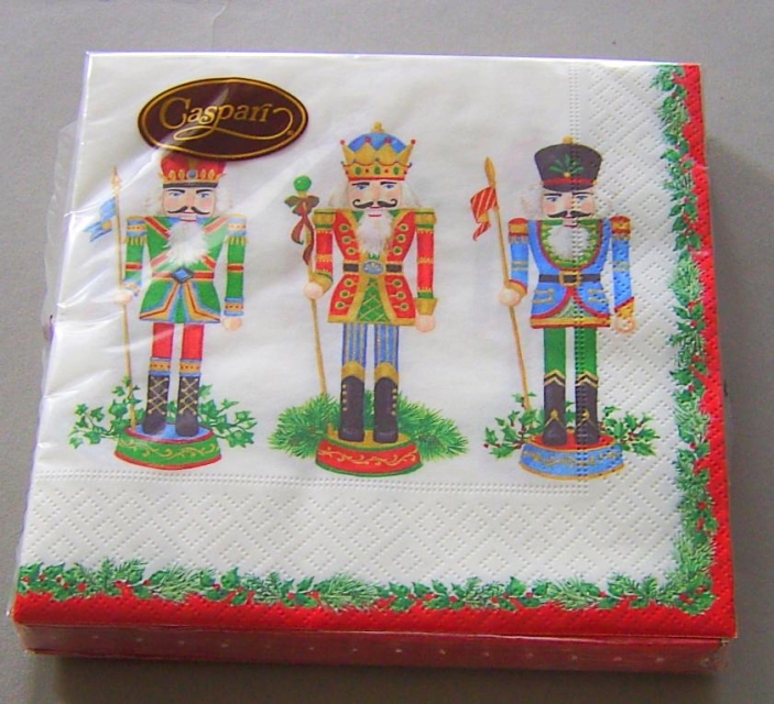 Caspari Lunch Serviette pro Stück Nutcracker Suite ivory