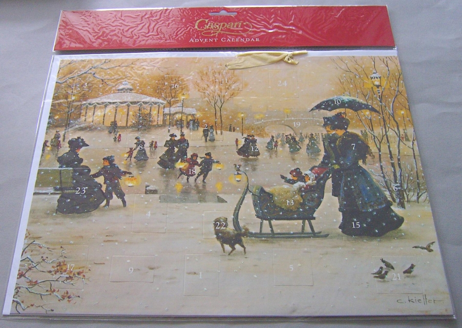 Caspari Adventskalender "Ice Skating"