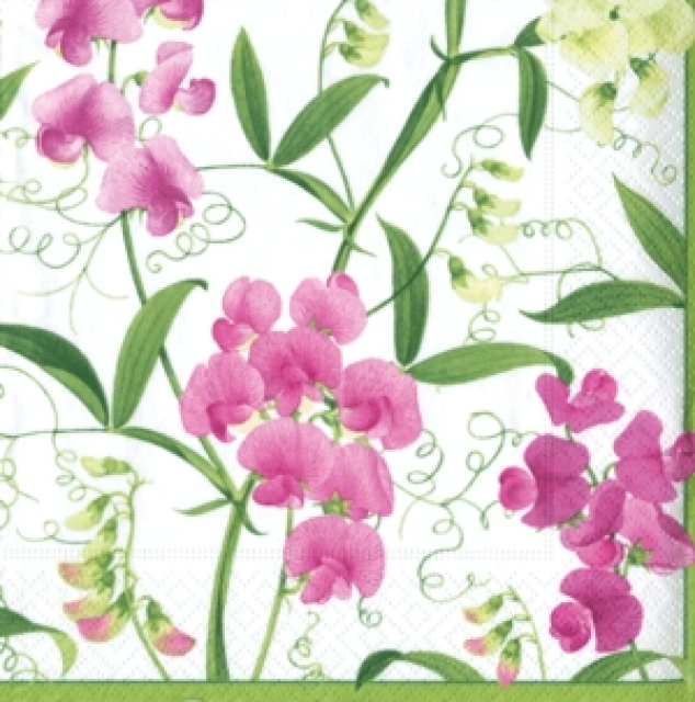 Caspari Lunch Serviette pro Stück Sweet peas