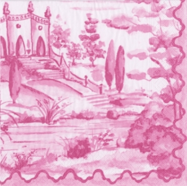 Caspari Lunch Serviette Berry Tuscan Toile pro Stück
