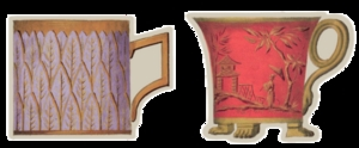 Caspari Diecut Coaster Untersetzer Salon de The Lila und roter Untersetzer