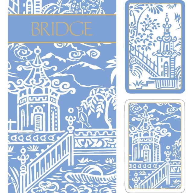 Caspari Bridge Spielkarten-Set Motiv Pagoda Toile