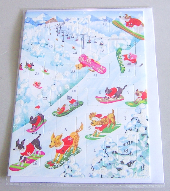 Caspari Adventskalender Karte Off Leash