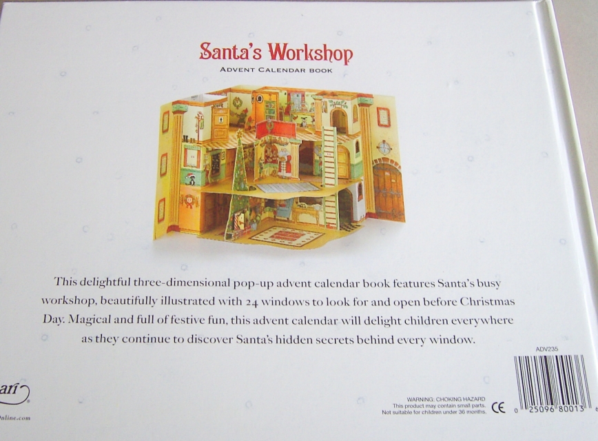 Caspari Advent Book Buch Santa's Workshop mit Pop-up Adventskalender