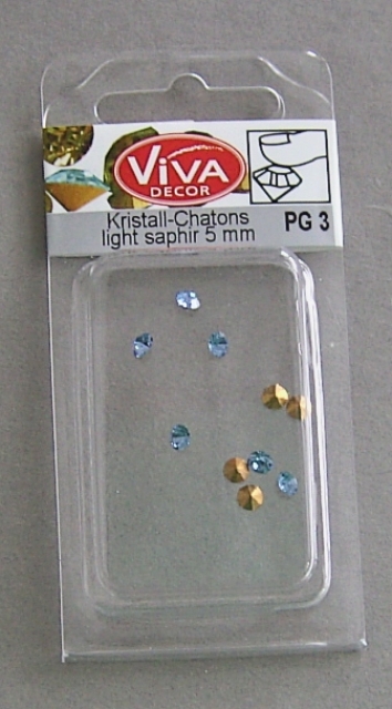 VIVA Decor Kristall-Chatons 10 Stück 5 mm light saphir