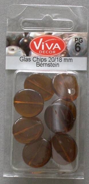 Glasschliff Chips bernstein 8 Stück