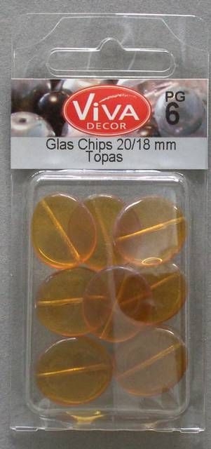 Glasschliff Chips topas 8 Stück