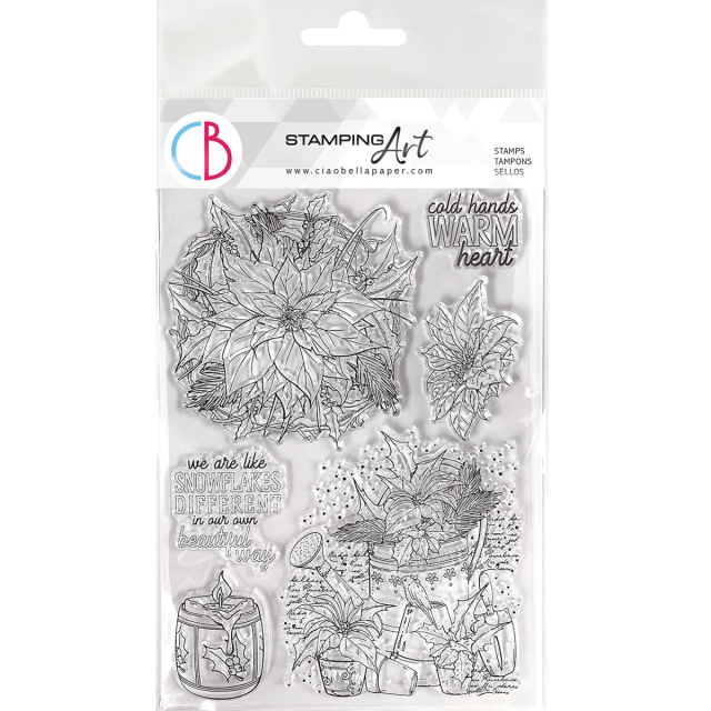 Ciao Bella Clear Stamp Set Poinsettia