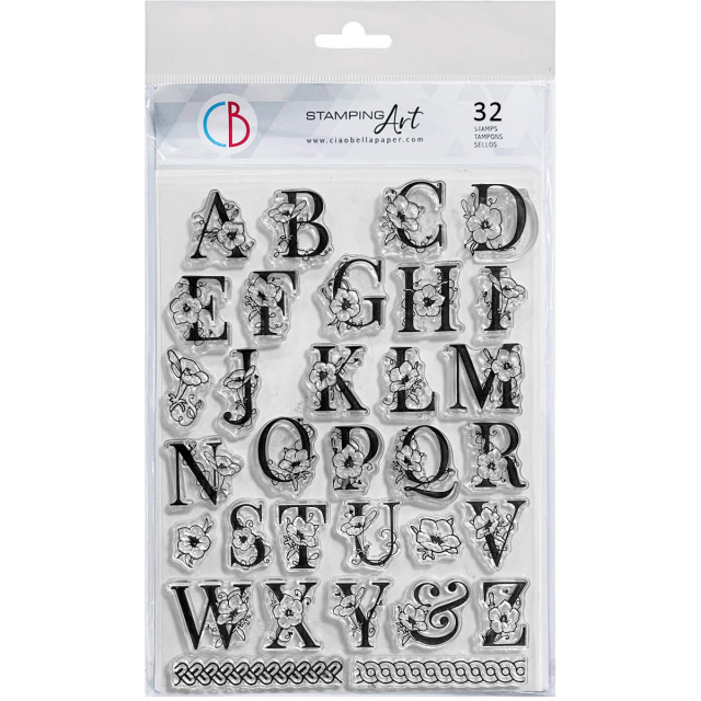 Ciao Bella Stamp Set Stempelset Floral Alphabet