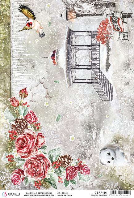 Ciao Bella Rice Paper A4 Frozen Garden