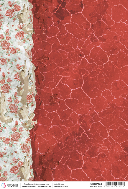 Ciao Bella Rice Paper A4 Ancient Red