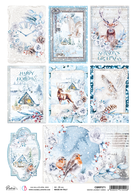 Ciao Bella Rice Paper A4 Winter Journey Cards
