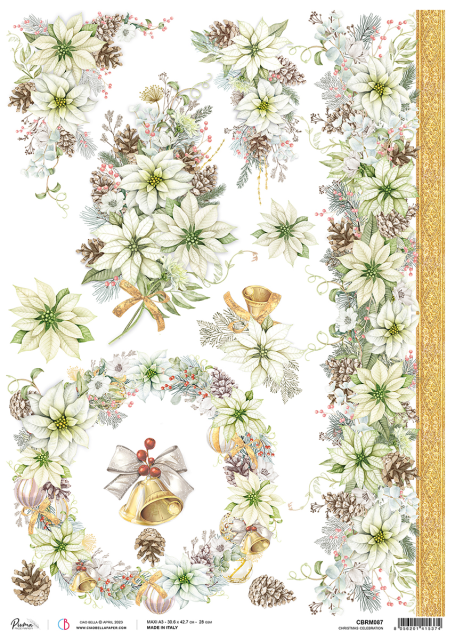 Ciao Bella Rice Paper A3 Christmas Celebration