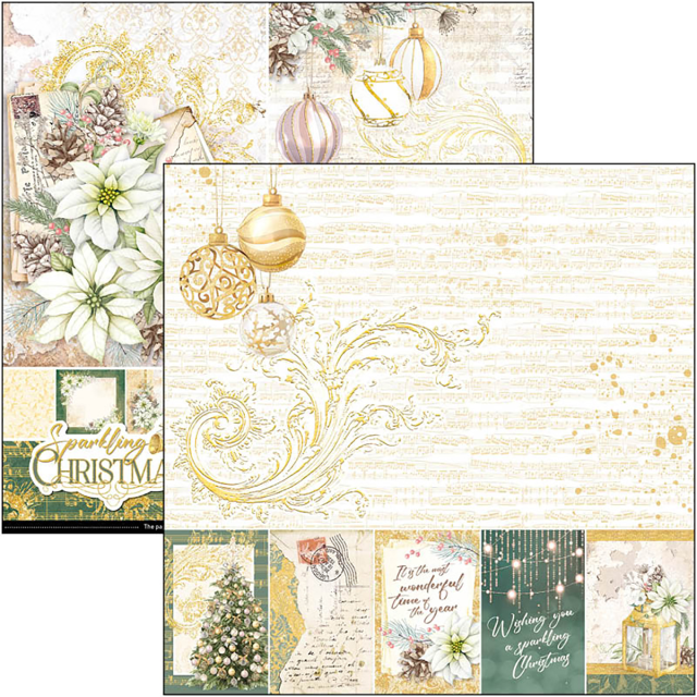Ciao Bella 8 x 8 Inch Paper Pad Sparkling Christmas