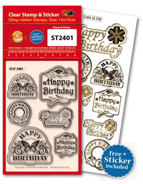 Silikonstempel 10 Teile Happy Birthday