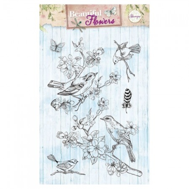 Stempel Clear, Beautiful Flowers, A6, 105 x 148 mm