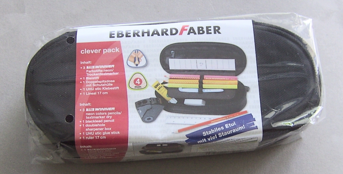 EBERHARD FABER Faulenzermäppchen / Etui schwarz, gefüllt