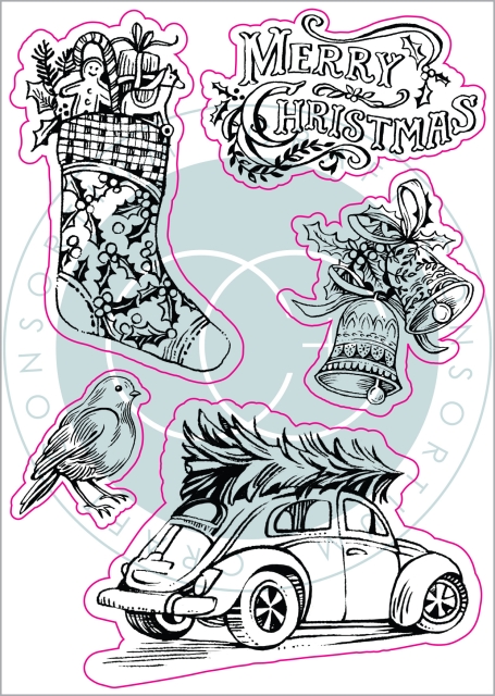 Craft Consortium Clear Stamp Transparenter Stempel Noel Festivity