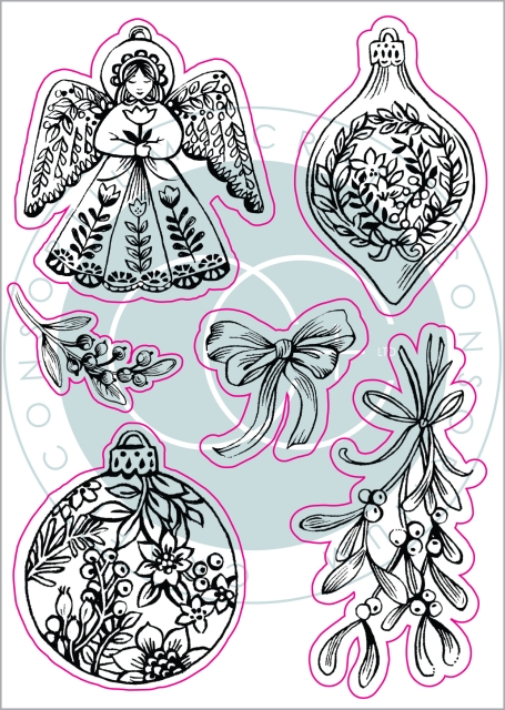 Craft Consortium Clear Stamp Transparenter Stempel Noel Decorations