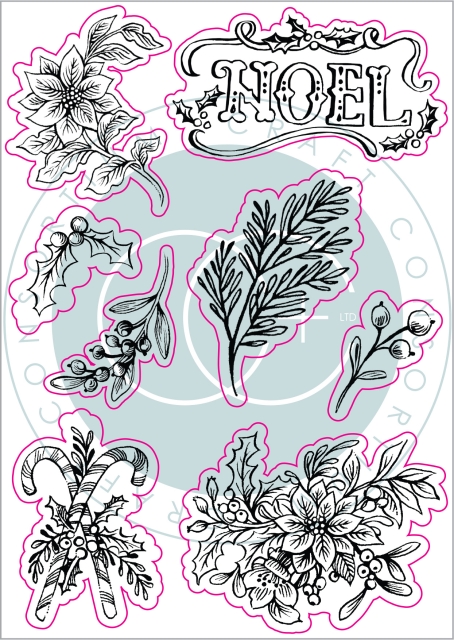 Craft Consortium Clear Stamp Transparenter Stempel Noel Flora
