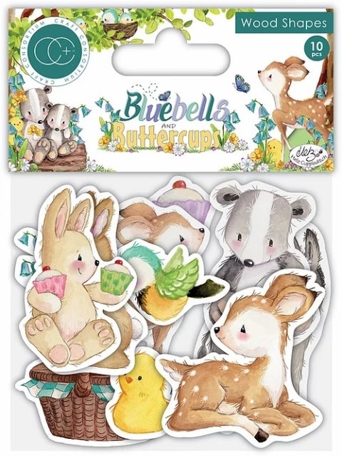 Craft Consortium Bluebells and Buttercups Wooden Shapes