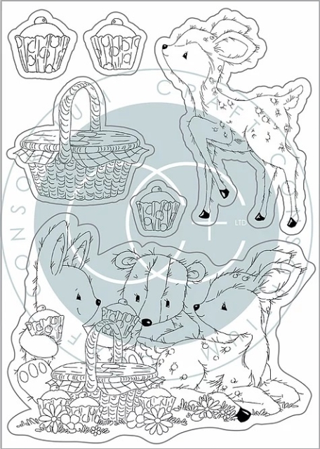 Craft Consortium Clear Stamp Transparenter Stempel Bluebells and Buttercups Picnic