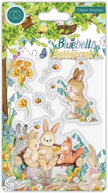 Craft Consortium Clear Stamp Transparenter Stempel Bluebells and Buttercups Bench