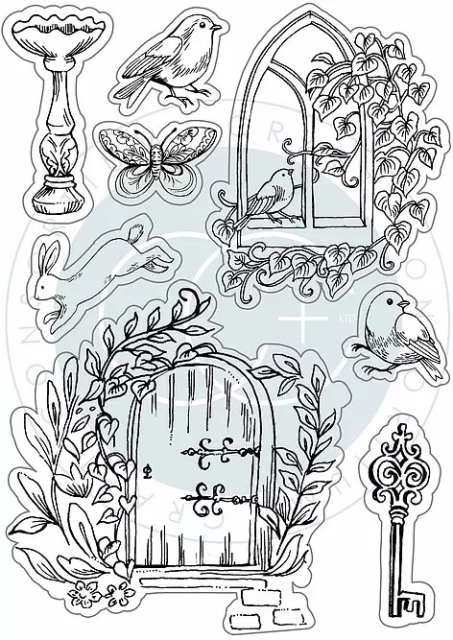 Craft Consortium Clear Stamp Transparenter Stempel Secret Garden