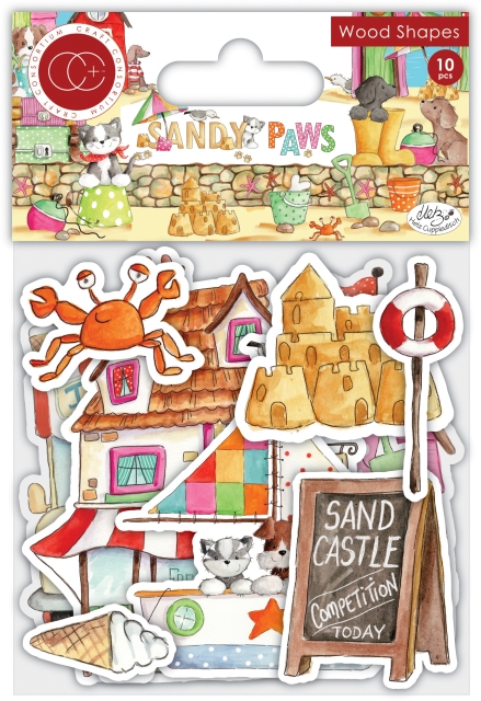 Craft Consortium Sandy Paws Wooden Shapes
