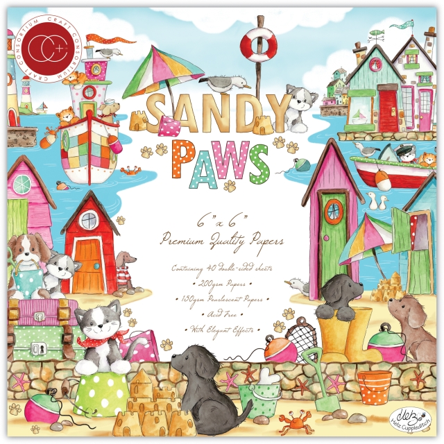 Craft Consortium Sandy Paws 6 x 6 Inch Paper Pad