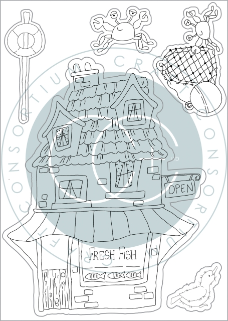 Craft Consortium Clear Stamp Transparenter Stempel Sandy Paws Fresh Fish