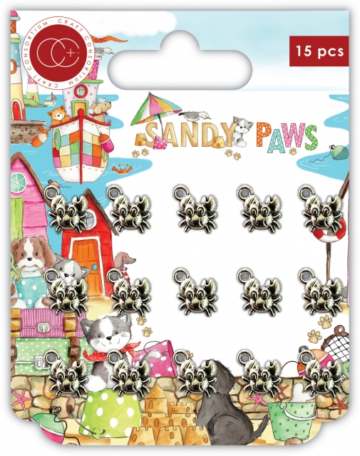 Craft Consortium Sandy Paws Metal Charms Little Crabs