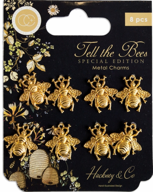 Craft Consortium Tell the Bees Special Edition Metal Charms Gold Bees