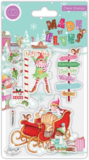 Craft Consortium Clear Stamp Transparenter Stempel Made by Elves Sleigh