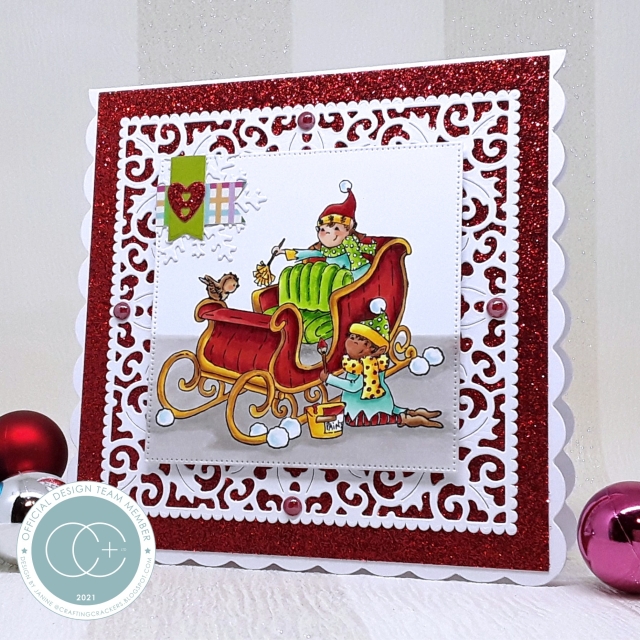 Craft Consortium Clear Stamp Transparenter Stempel Made by Elves Sleigh