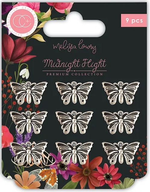 Craft Consortium Metal Charms Midnight Flight Moths